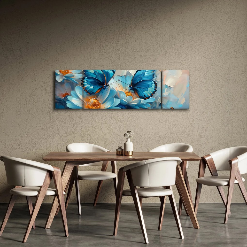Obraz - Niebieskie motyle (170x50 cm)
