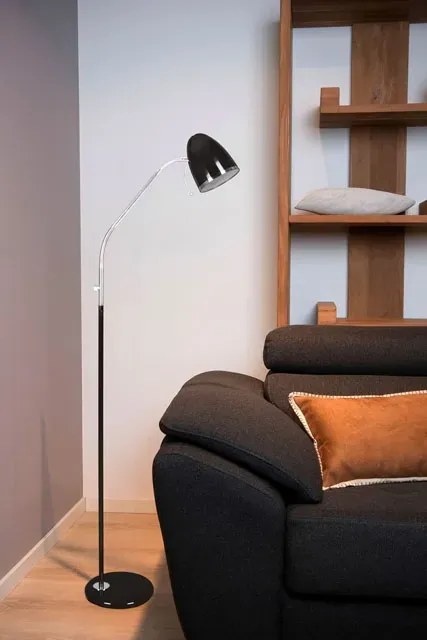 Czarna lampa stojąca do czytania - S883-Mozino