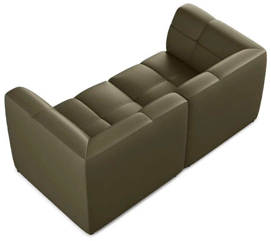 Sofa z imitacji skóry w kolorze khaki 180 cm Aloha – Makamii