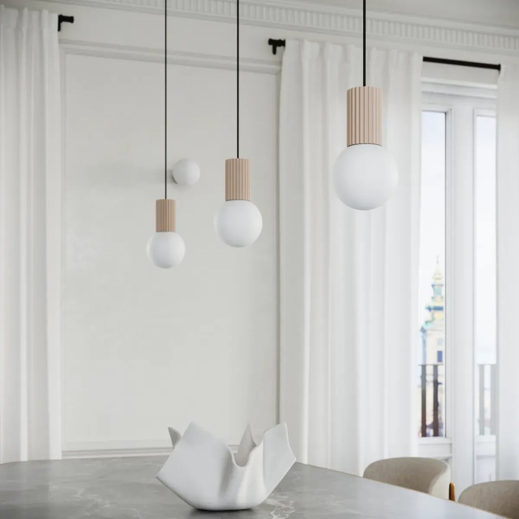 Lampa biurkowa HALO taupe ryflowana SOLLUX  LIGHTING