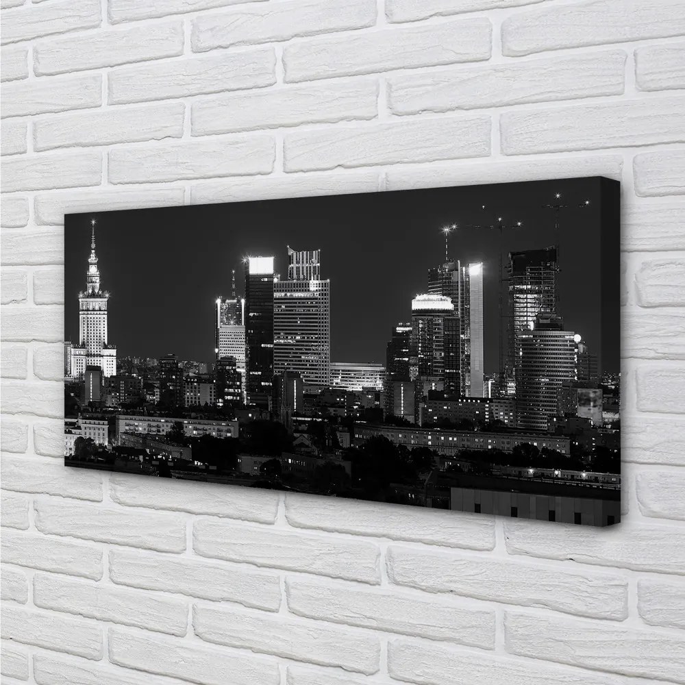 Obraz drukowany na płótnie Światła Warszawskiej Metropolii