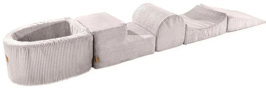 Kremowy sztruksowy piankowy plac zabaw 5 szt. wysokość 30 cm 250x45 cm Montessori – Meowbaby