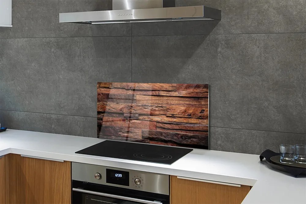 Panel szklany do Kuchni Słoje i Struktura Drewna