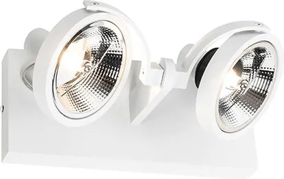 Nowoczesny reflektor biały 2-światłowy - Master 111