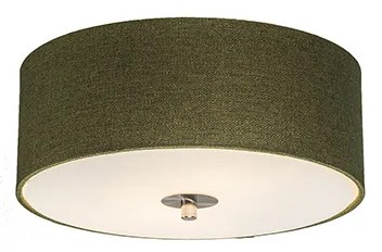 Rustykalna lampa sufitowa zielona 30 cm - Drum Jute