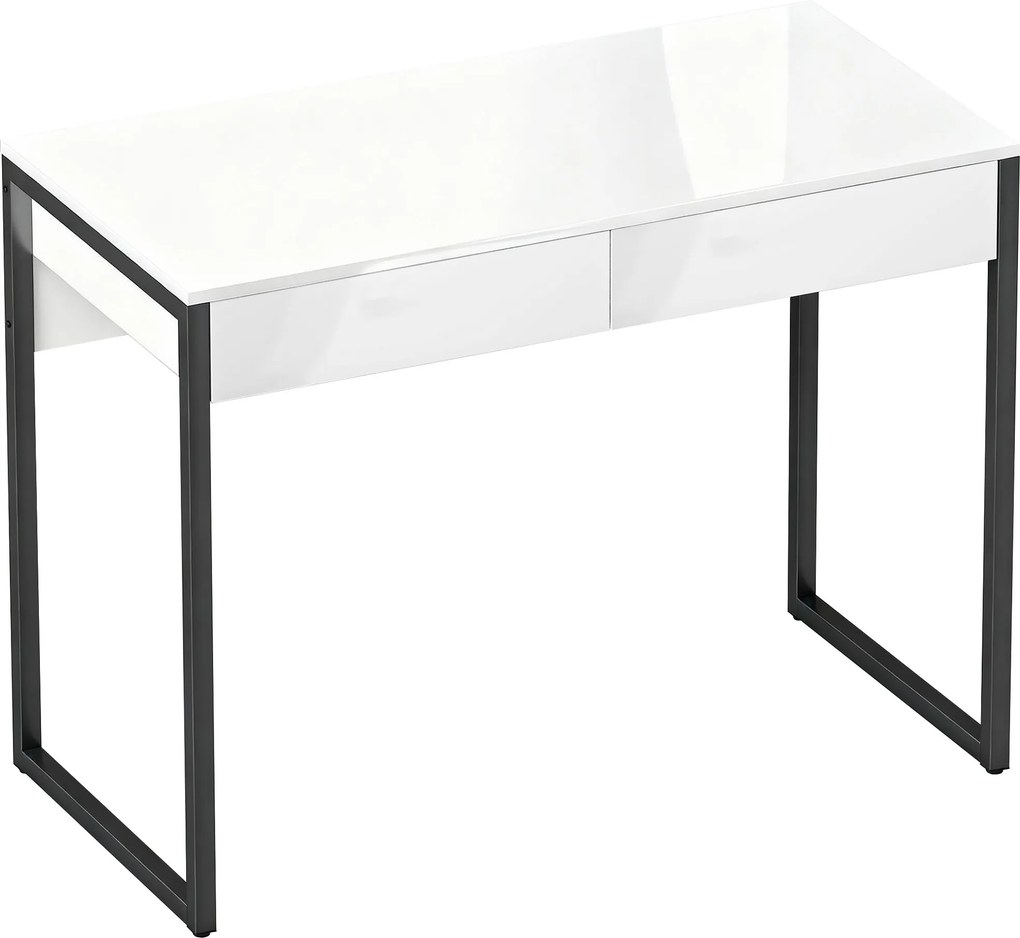 HOMCOM Biurko 100 x 50 cm, stół komputerowy, biurko z 2 szufladami, do małych pomieszczeń, Czarny | Aosom PL