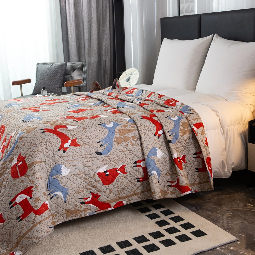 Narzuta na łóżko RED FOX brązowy Rozmiar: 220 x 240 cm