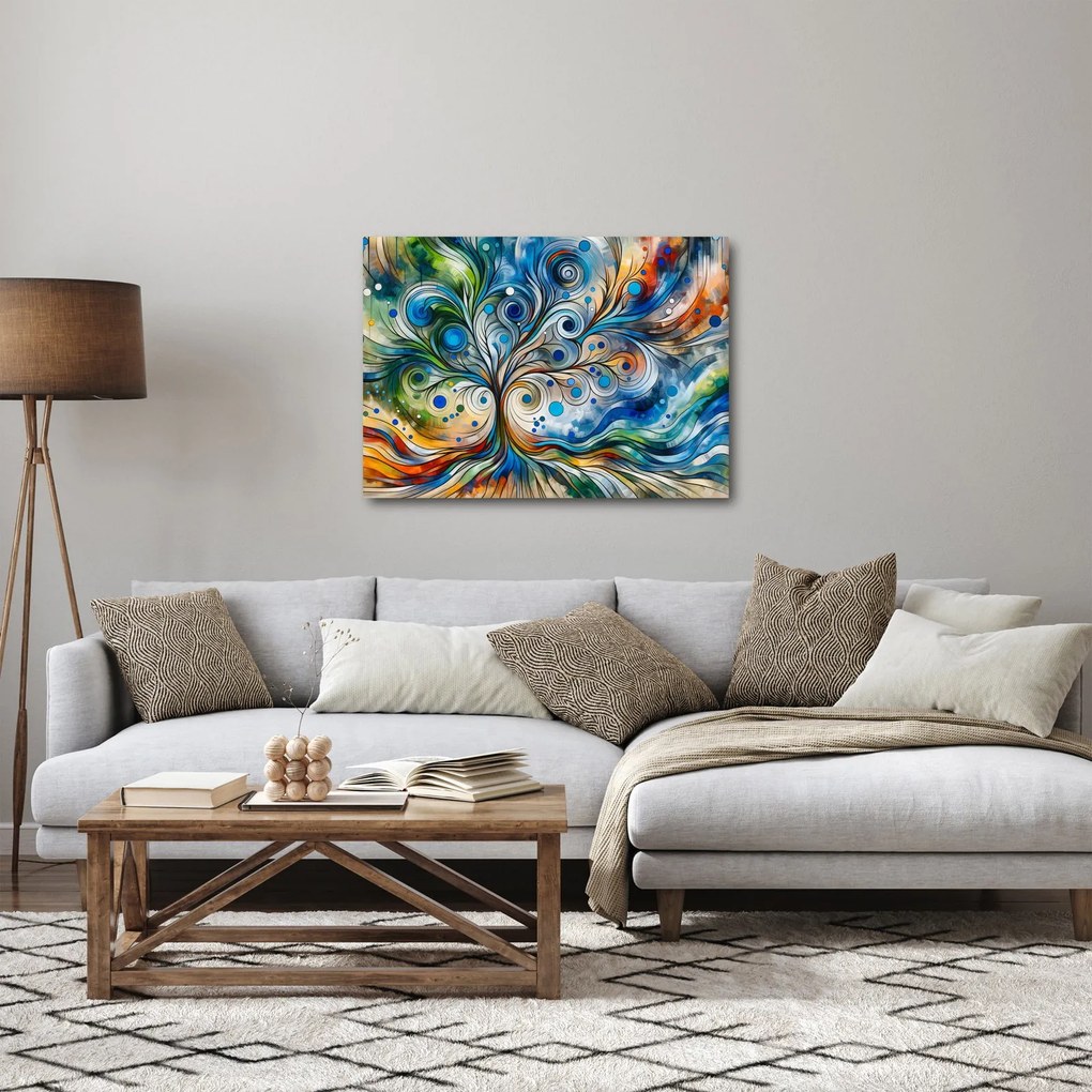 Obraz – Kolorowe energetyczne drzewo (70x50 cm)