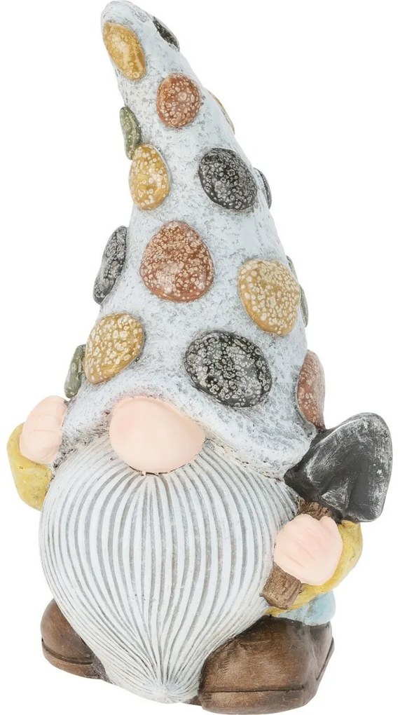 Krasnal ogrodowy z kielnią, polyresin, 23 x 17,5 x wys. 41 cm