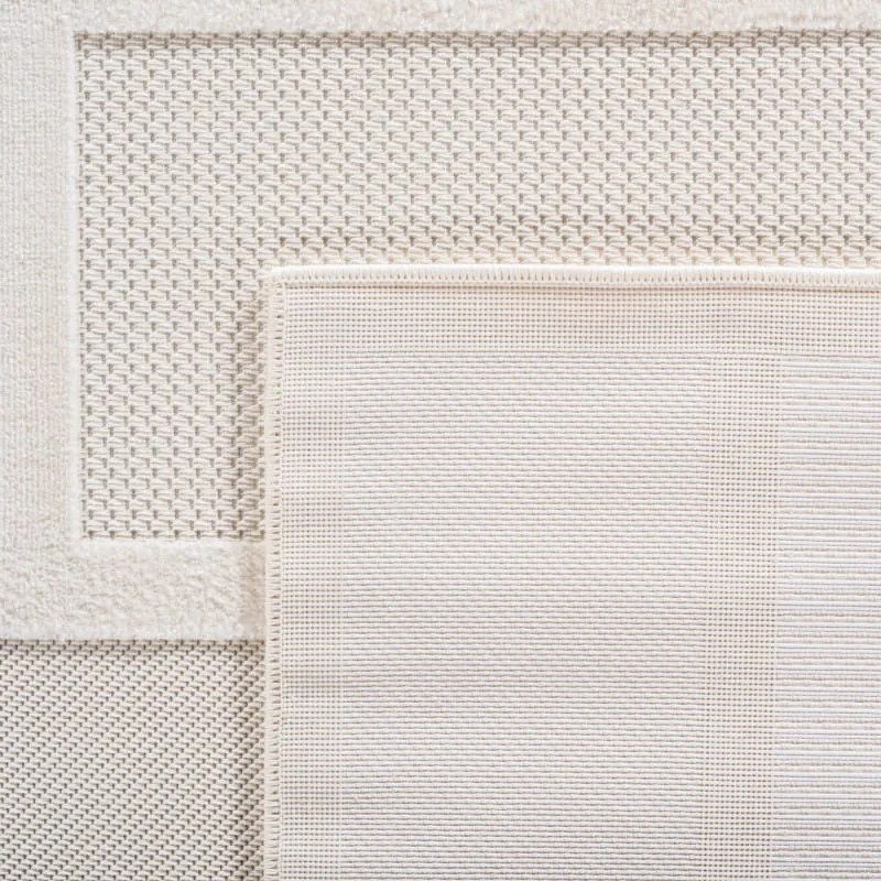 Dywan zewnętrzny Doha 3D kremowy geometryczny 80 cm x 250 cm