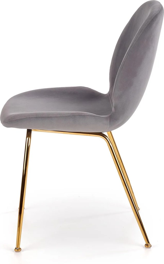 Tapicerowane krzesło na złotych nogach K381 Halmar