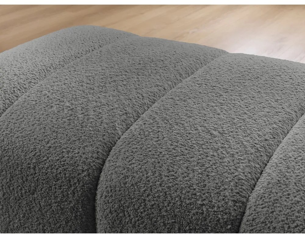 Ciemnoszary podnóżek z materiału bouclé Annecy – Bobochic Paris