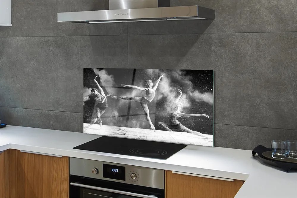 Panel szklany do Kuchni Taniec Baletowy w Oparach Dymu