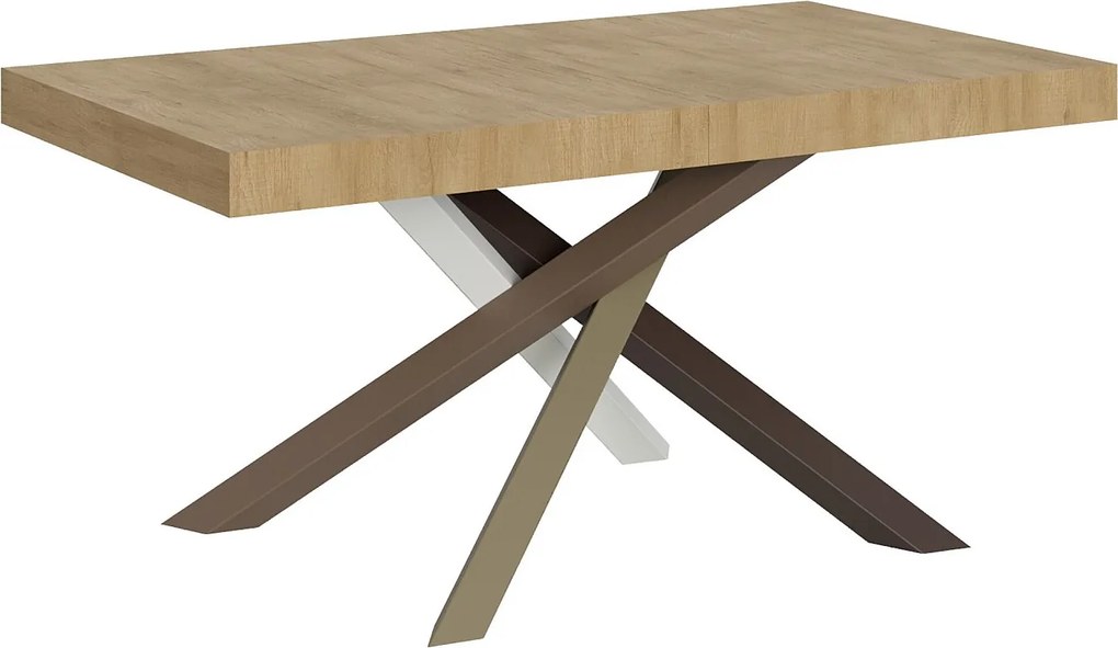 Stół rozkładany 160/264x90 cm Volantis dąb naturalny nogi wielobarwny 4/C