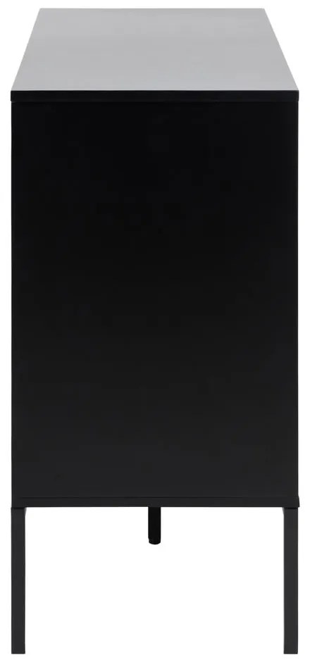 Czarno-naturalna niska komoda w dekorze dębu 120x82 cm Seaford – Actona