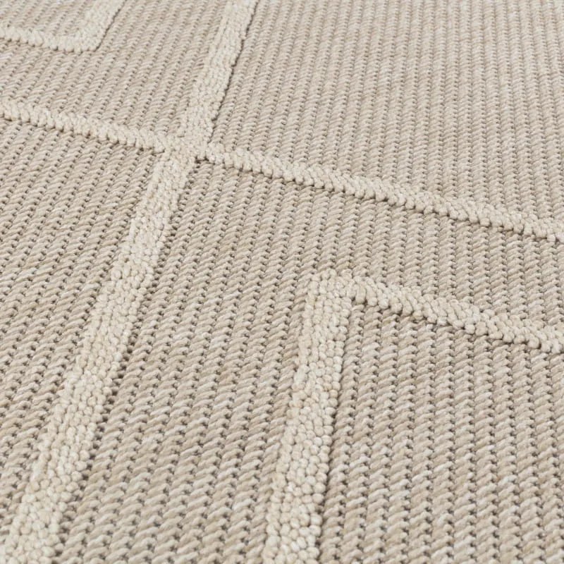 Dywan zewnętrzny sznurkowy Patara Aztecki beżowy 120 cm x 170 cm