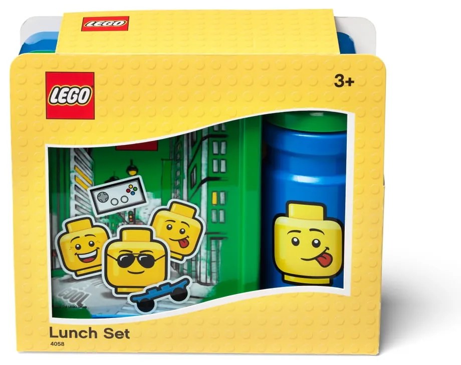 Zestaw zielono-niebieskiego pojemnika na lunch i butelki LEGO® Iconic