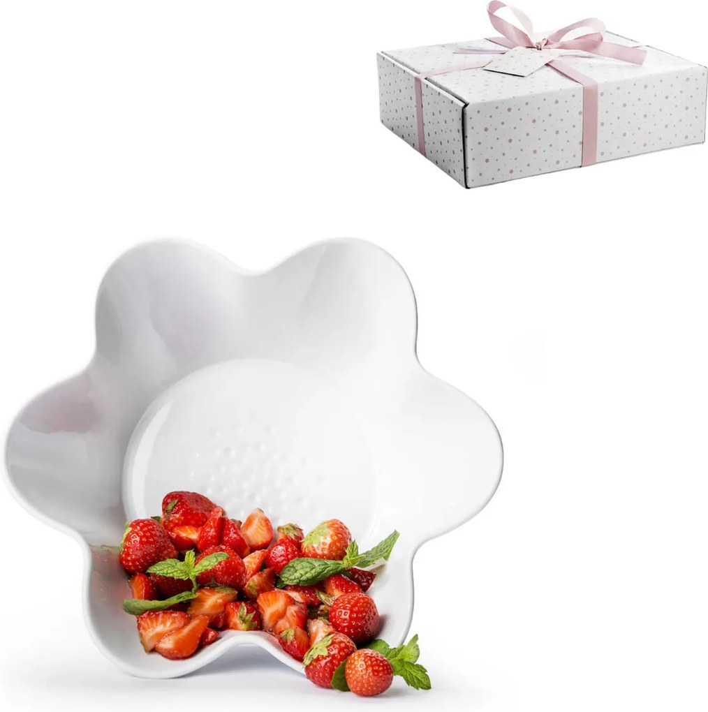 Ceramiczna misa PICCADILLY FLORA Ø25,5 cm, biała