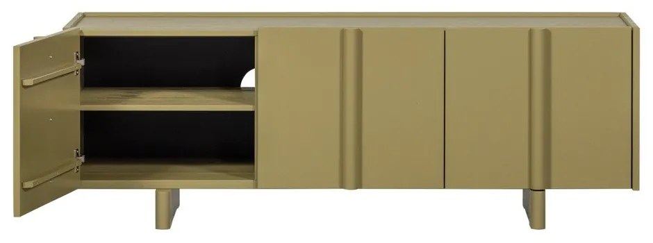 Zielona szafka pod TV z litego drewna sosnowego 152x53x46 cm Basu – WOOOD