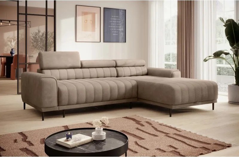 Narożnik CALDO S/MINI Prawostronny z funkcją spania wolnostojąca w tkaninie RUN AGAIN 11 WERSAL