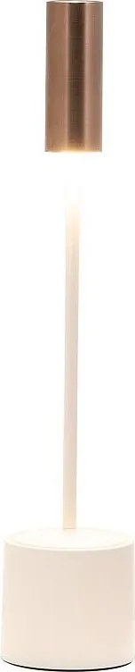 Zafferano - Carolina LED Lampa stołowa z funkcją ściemniania i ładowania, dotykowa - polerowana kość słoniowa i szczotkowany brąz