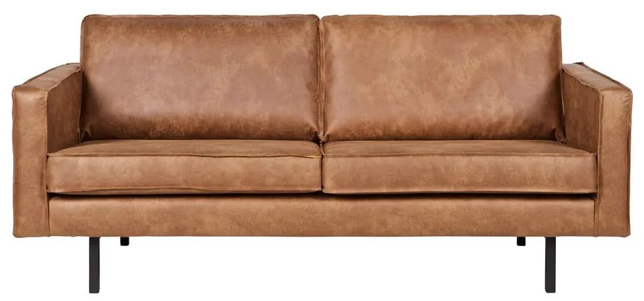 Brązowa sofa z obiciem ze skóry z recyklingu BePureHome Rodeo, 190 cm