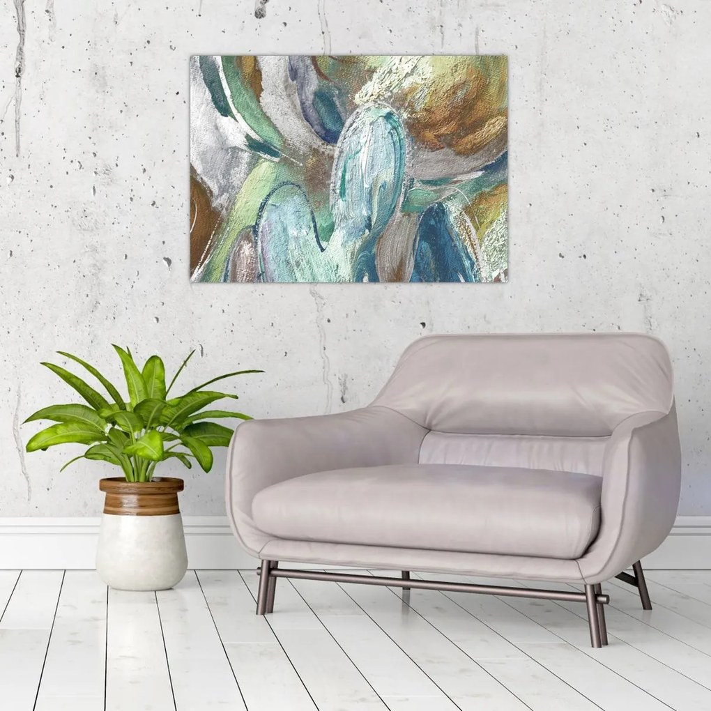 Obraz na szkle - Abstrakcyjny obraz postaci (70x50 cm)