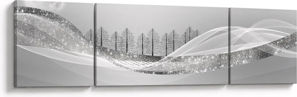 Obraz - Srebrny krajobraz (170x50 cm)