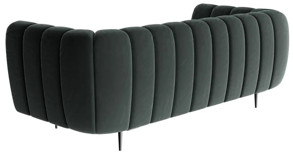 Ciemnoszara aksamitna sofa Ghado Shel, 210 cm