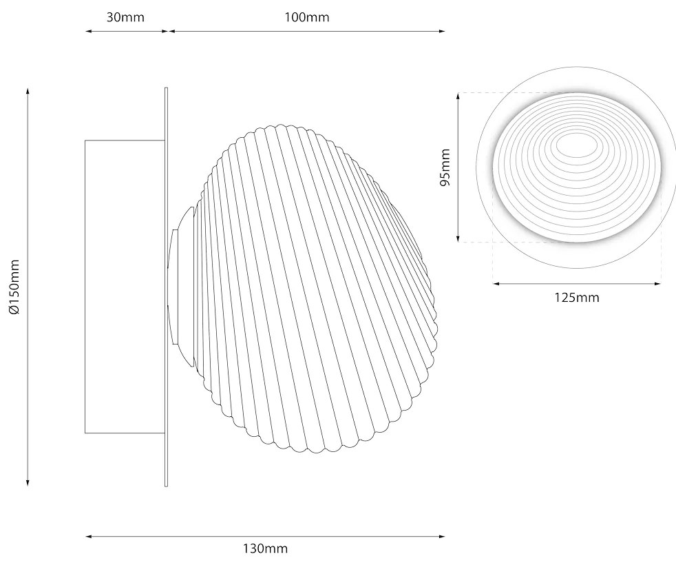 Kinkiet / lampa sufitowa BOLLA SMOKED 3W LED