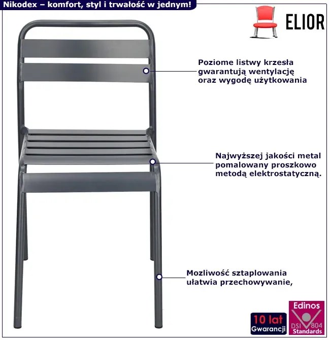 Metalowe krzesło antracyt L3-Z76