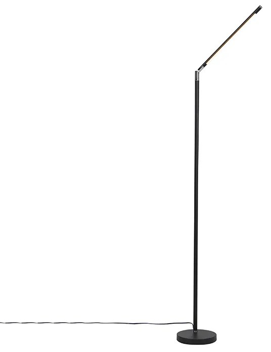 Nowoczesna lampa stojąca czarna w komplecie z diodą LED i ściemniaczem dotykowym - Berdien Nowoczesny Oswietlenie wewnetrzne