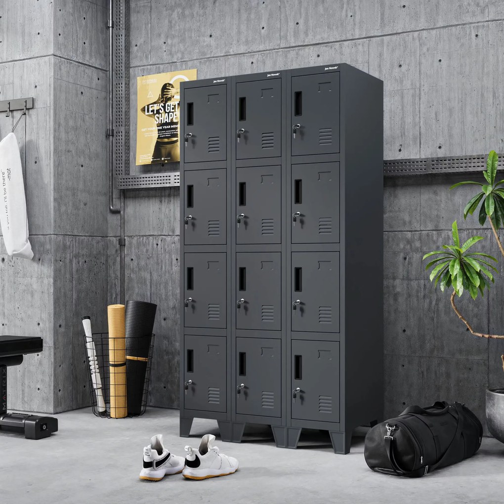 Szafa skrytkowa socjalna BHP antracytowa ROBERT 1 Plus 292 x 1720 x 450 mm