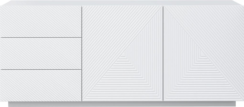 Komoda Asha 167 cm dwudrzwiowa z szufladami - biały mat