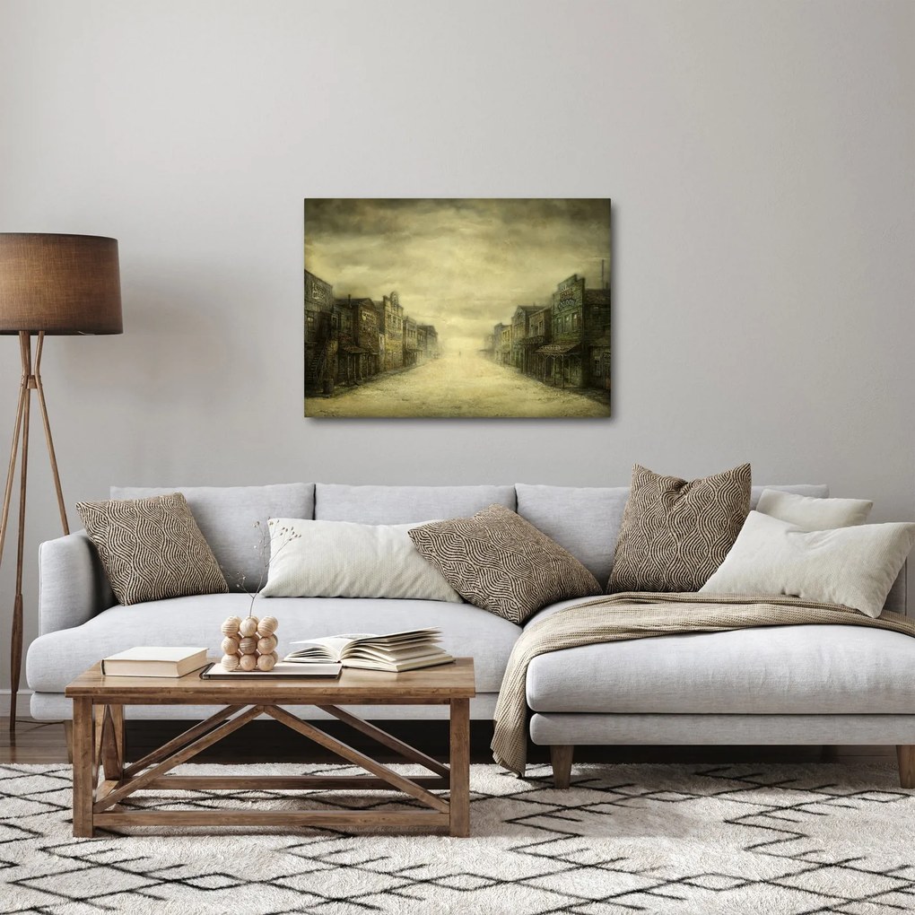 Obraz westernowego miasteczka (70x50 cm)