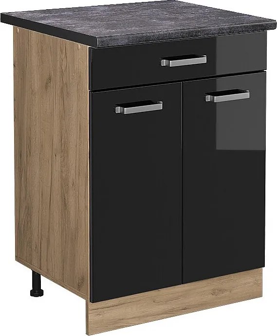Szafka dolna do kuchni czarny wysoki połysk 60x60x81.6 r-line