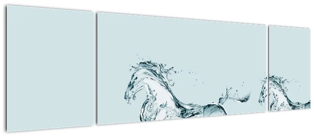 Obraz - Konie z kropli wody (170x50 cm)