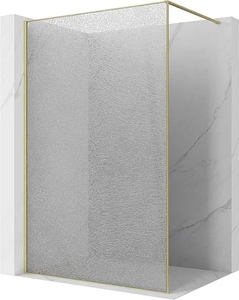 Mexen Kioto ścianka prysznicowa Walk-in 120 x 200 cm, crackle transparent 12 mm, złota szczotkowana - 800-120-101-55-04-X