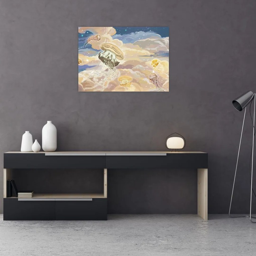 Obraz - Niebiańskie Meduzy (70x50 cm)