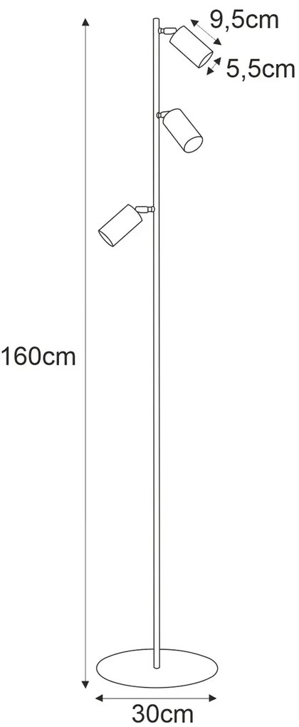Czarna Lampa Stojąca Industrialna G2-F32