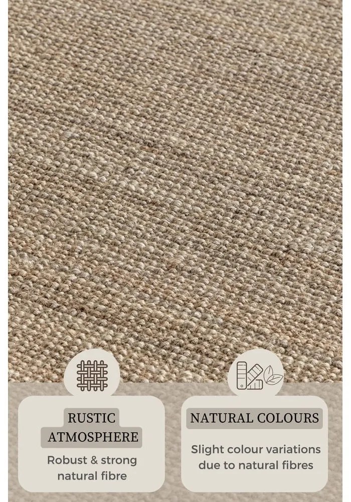 Beżowy chodnik z juty 80x200 cm Bouclé – Hanse Home