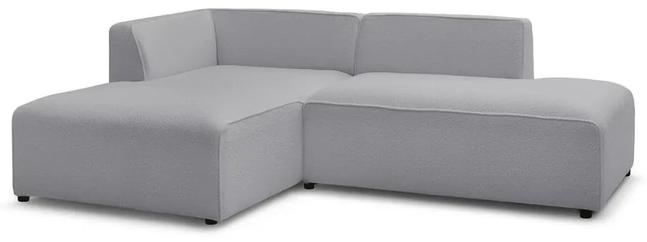 Jasnoszary narożnik modułowy z materiału bouclé (lewostronny/w kształcie litery L) Megeve – Bobochic Paris