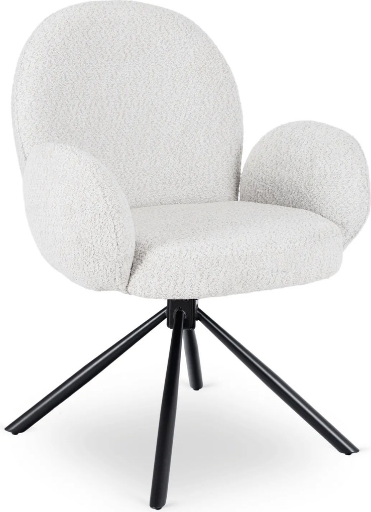 Krzesło Tapicerowane Obrotowe do Salonu MUSSO Szare Nowoczesne