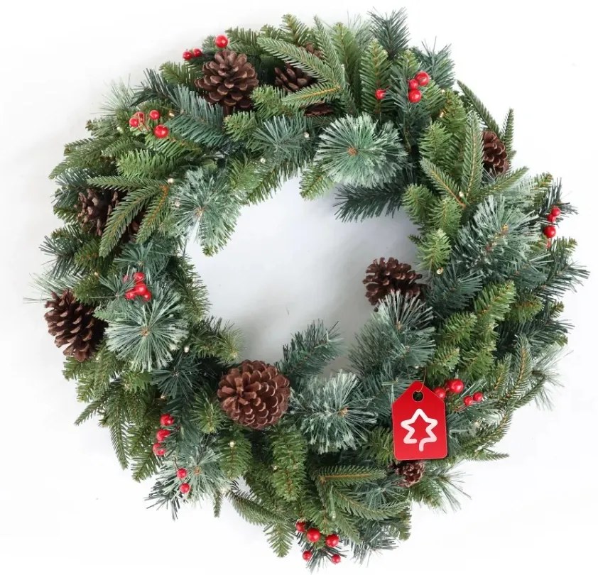 Wieniec świąteczny ozdobny 50 LED 60 cm