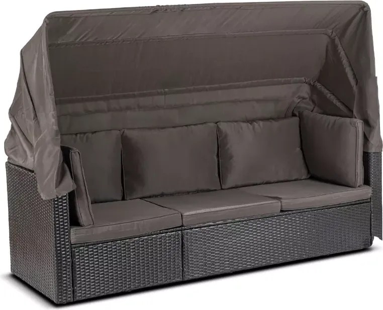 Zestaw mebli ogrodowych Evora technorattan sofa z daszkiem + 2 fotele