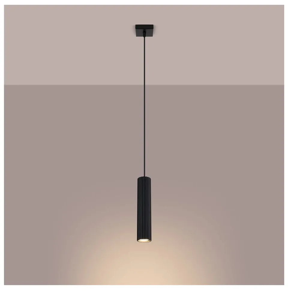 Czarna lampa wisząca Gleam – Sollux