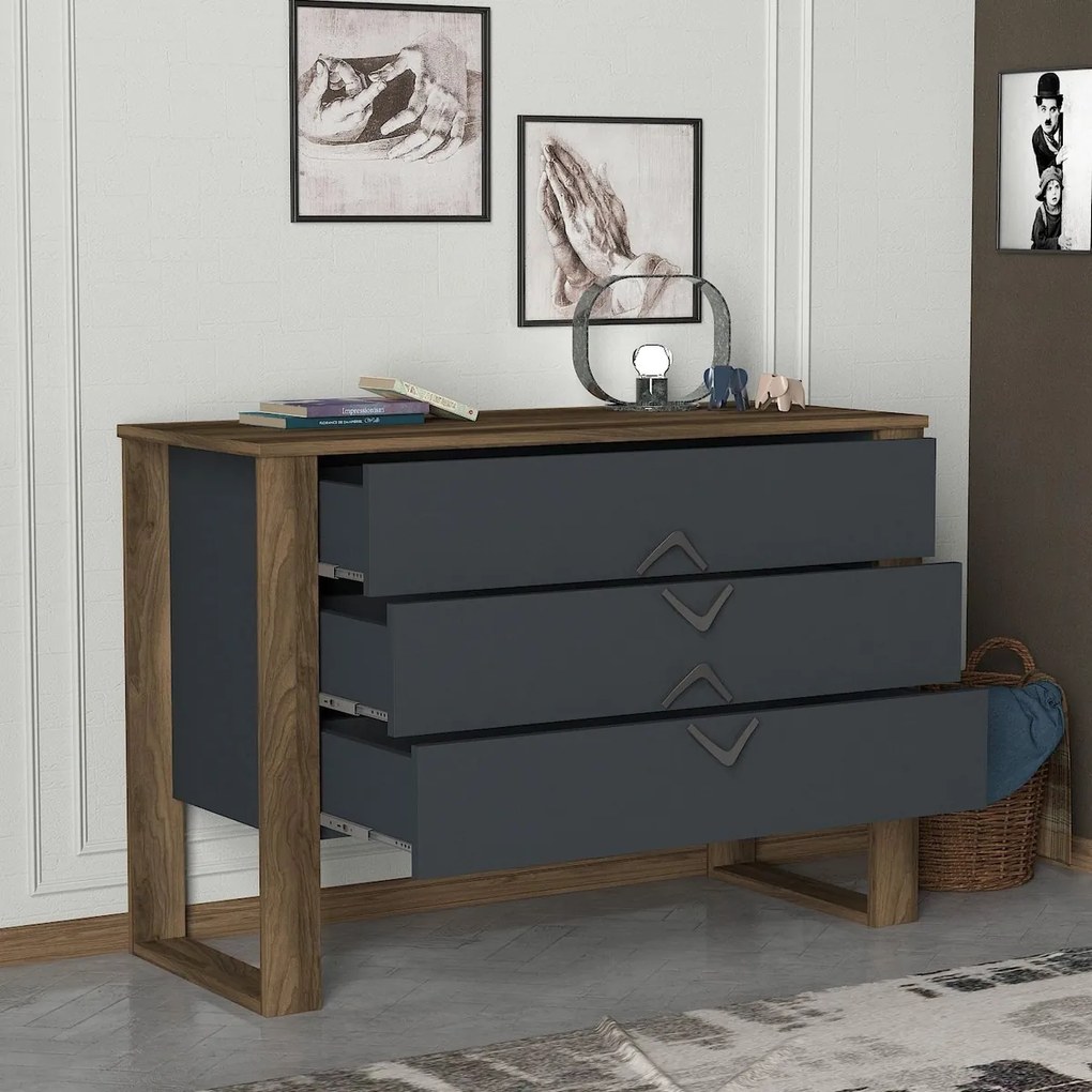 Komoda Bumerang Anthracite and Walnut
