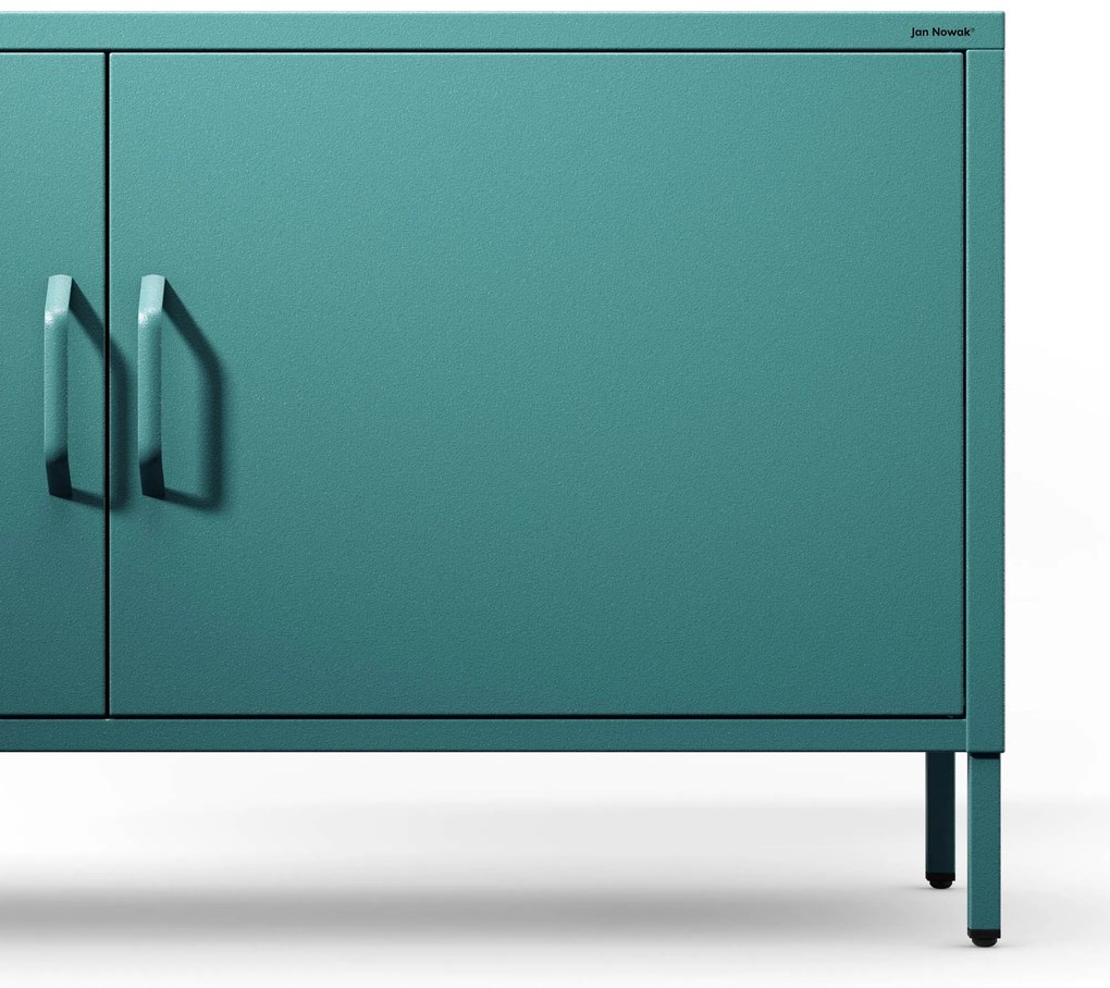 Szafka RTV metalowa na nóżkach morska, 1150x595x400 mm: ROSA Modern