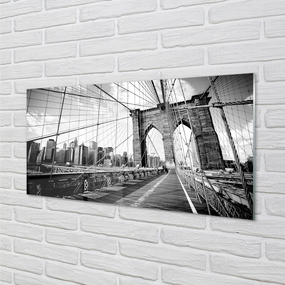 Panel szklany do Kuchni Most na Tle Wieżowców