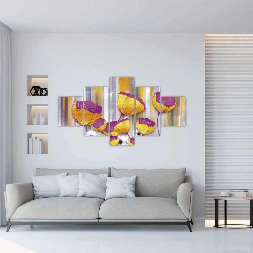 Obraz - Ilustracja kwiatów (125x70 cm)